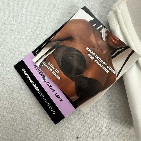 Maidenform Stay Put Power Strapless Lift Bra Size 38D White Smartzone Adjustable - Picture 3 of 8